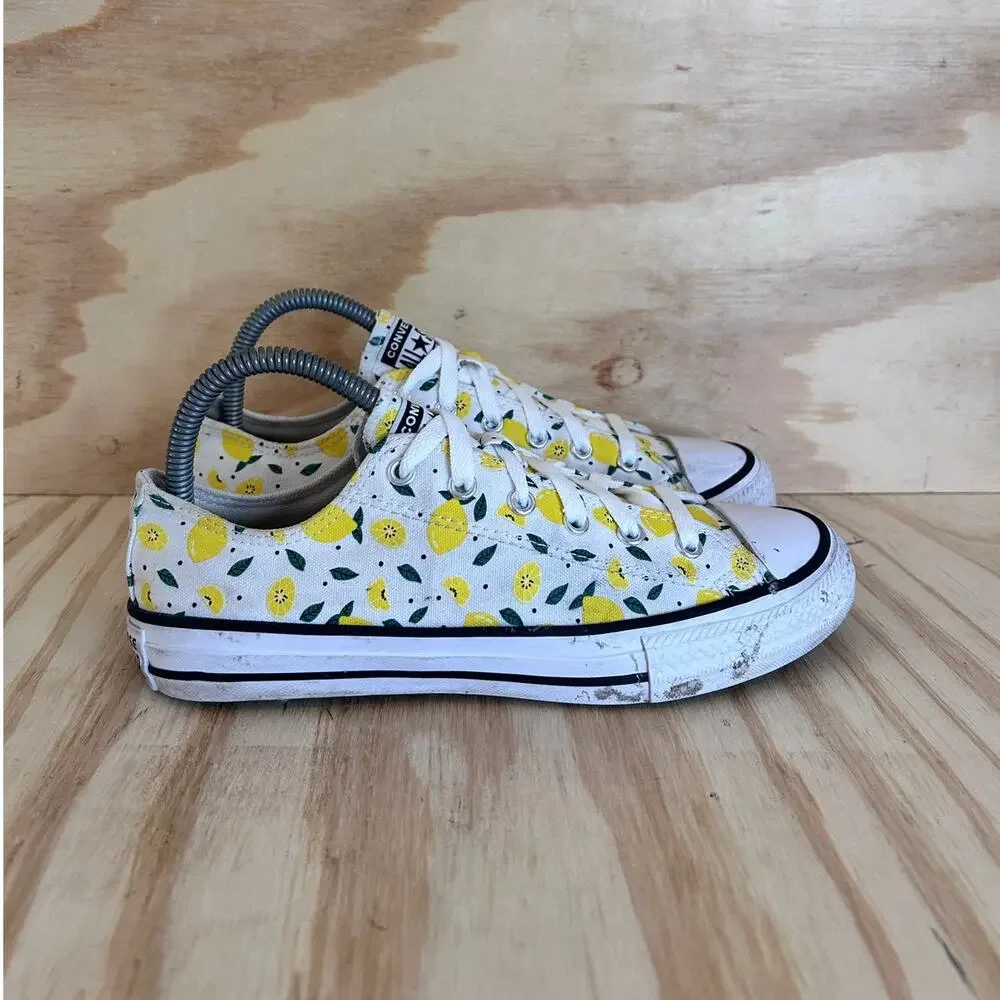 Converse A S -CT Ox Lemon Print -Sneakers -White/Yellow -Big Girl's - 5 -668292F